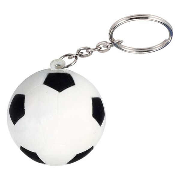 Soccer Ball Shape Stress Ball Keychain Thumbnail